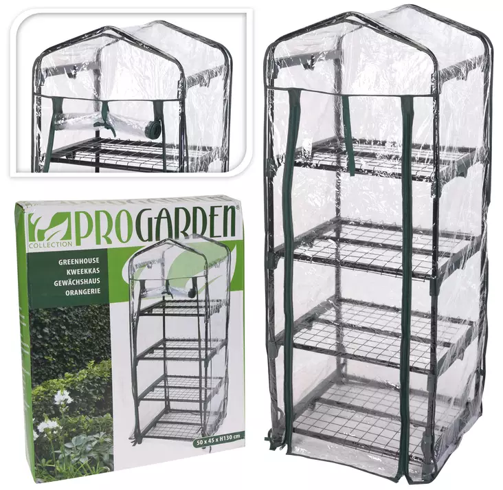 Växthus 4 nivåer Höjd 130 cm - Växthus, odlingsbäddar - 8719202169164 - 1