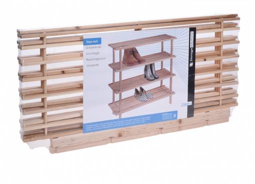 Skohylla trä 4 våningar - Klädförvaring - 8719987090394 - 1