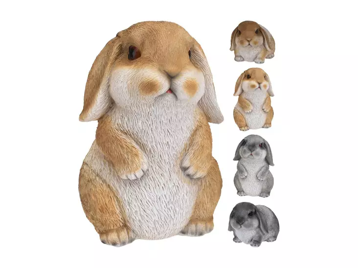 Kortörad kanin 12 cm - Trädgårdsskulpturer, dekorationer - 8719987018534 - 1
