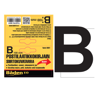 Dekalbokstav B 100 mm - Brevlådor och nummer - 6438152088814 - 1