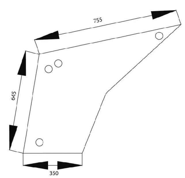Dörrglas, nedersta (Case IH 1332486C1) - Hytt och kaross - 3660980017374 - 1