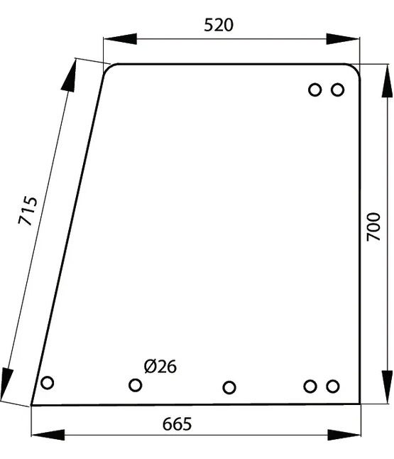 Dörrglas, övre (Fendt 205810030101) - Styrhytt och kaross - 3660980020794 - 1