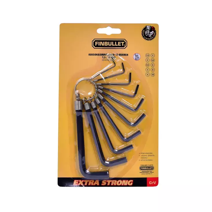 Finbullet insexnyckelsats 10-delad 2-10 mm - Andra handverktyg - 6430017701944 - 1