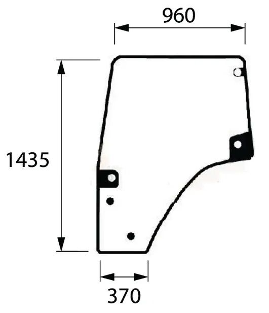 Vänster dörrruta (DF 001687430) - Hytt och kaross - 8719774669284 - 1