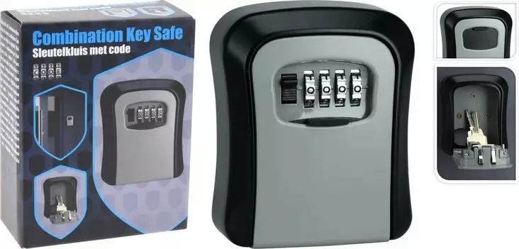 Nyckelförvaringsbox med kodlås - Hänglås, reglar, gångjärn - 8720573956574 - 1