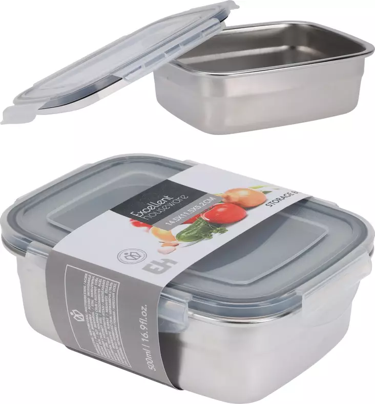 Stålask med lock 500 ml - Andra köksprodukter - 8721037355384 - 1