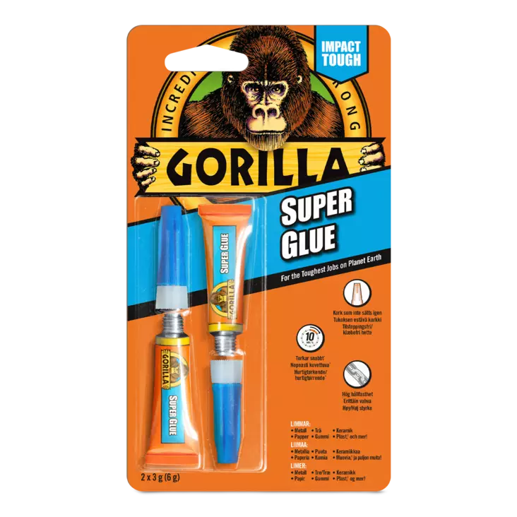Gorilla Super Glue 2x3 g snabblim - Limprodukter - 5704947009724 - 1