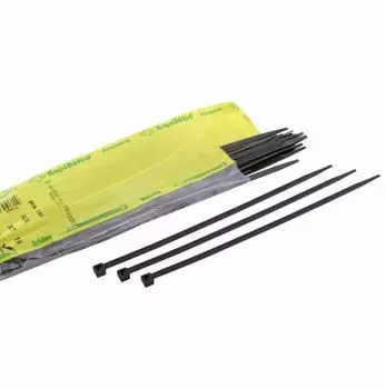 Bindningsklämma svart 200x4,5mm 100st - Kabelband - 8014748300614 - 1