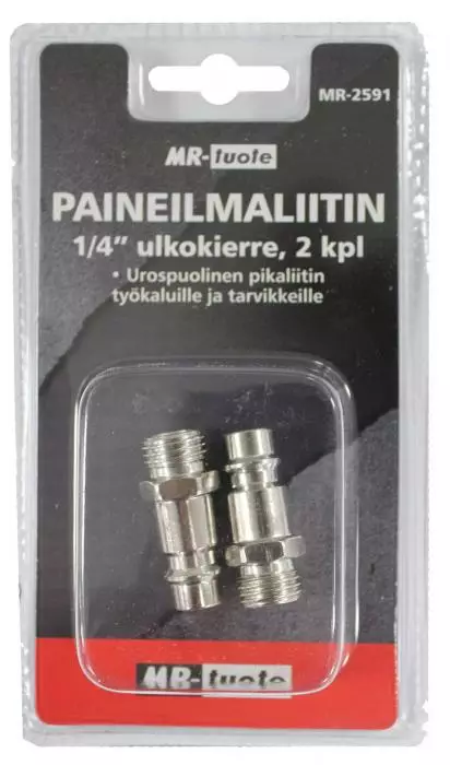 Tryckluftsadapter 1/4" han 2 st/förpackning - Tryckluftskopplingar - 6430074694074 - 1