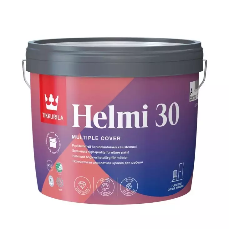 Tikkurila Helmi 30 möbelfärg, tonbar - Inomhusfärger - 6408070022184 - 1