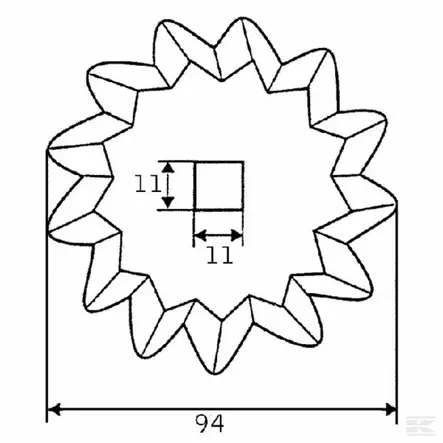 Apv-stål, rund 94 x 4 mm, tandad - Aparvagnar - 8719493760965 - 2