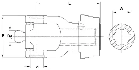 Gaffel QSG, 1 3/8"-6, W2580 - Gafflar - 8432970287785 - 2