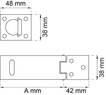 Habo fjäderhängsel 1365 90mm svart - Hänglås, reglar, gångjärn - 7317900126055 - 2