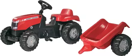Traktor Massey Ferguson med släp - Tramptraktorer och trampbilar - 4006485012305 - 1