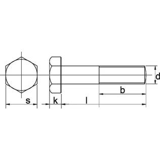 Sexkantsskruv M10 x 40 mm 8.8 galvaniserad, delgänga - Bultar och muttrar, metrisk gänga - 8716106644155 - 2