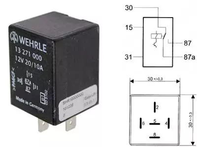 Stegrelä 12V 5-polig - Andra traktortillbehör - 110003105 - 1