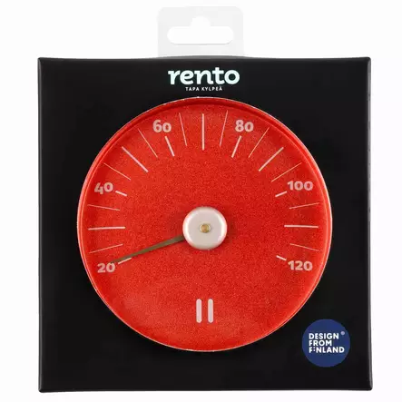Avslappnad bastu termometer eldröd - Bastutillbehör - 6410413082045 - 2