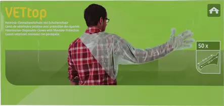 Undersökningshandske med nackband 50 st - Djurskötselutrustning - 4018653153765 - 2