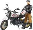 Bruder motorcykel Scrambler Ducati Desert Sled med förare - Bruder arbetsmaskinsleksaker - 4001702630515 - 3