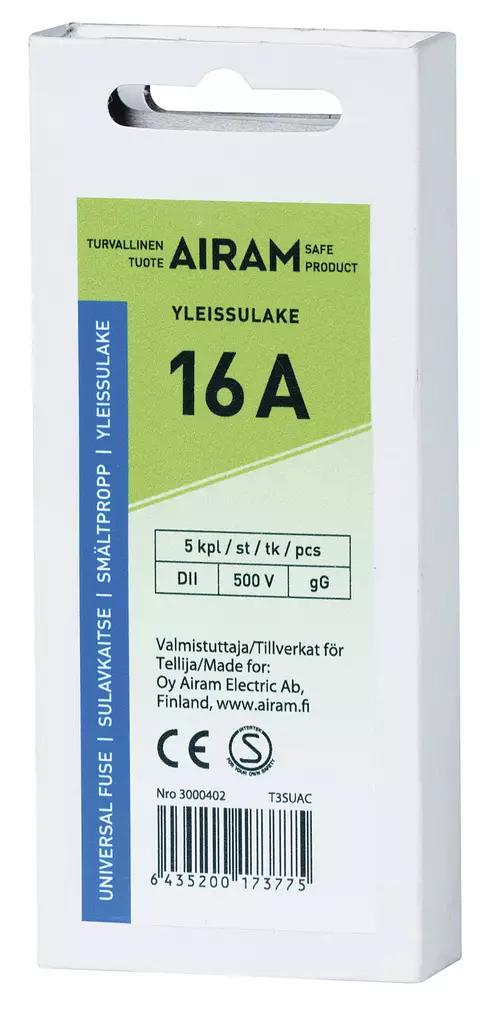 Airam allmängjutande 16A 5 st/fpkt - Övriga elinstallationsmaterial - 6435200173775 - 1