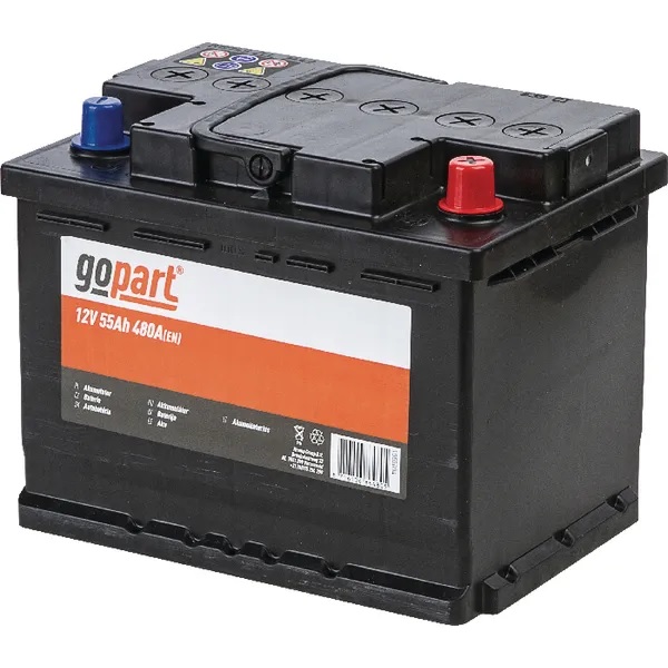 Batteri Kramp 12V 55Ah 480A - Startbatterier - 8716106864805 - 1