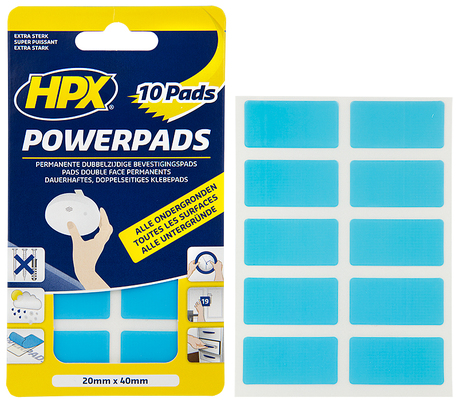 HPX dubbelhäftande tejpbitar transparent 20mm X 40mm 10 st/fp - Tejper - 5407004560755 - 1