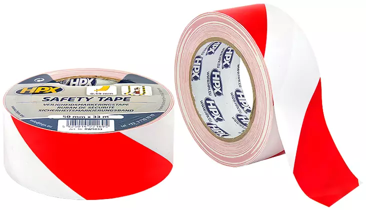 HPX varningstejp vit/röd 50mm x 33m - Tejper - 5425014221695 - 1
