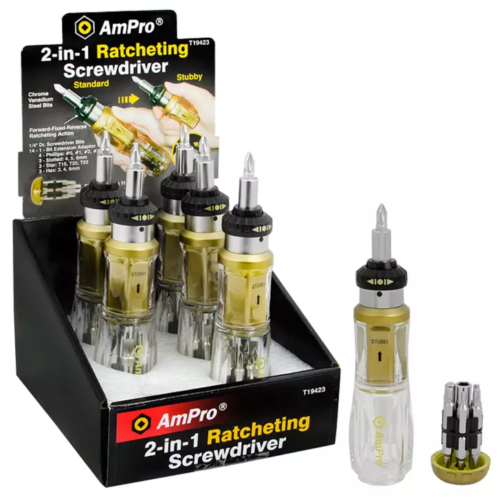 Skruvmejsel med ratchet 2-i-1 13-delar - Skruvbits och -satser - 795609194235 - 1