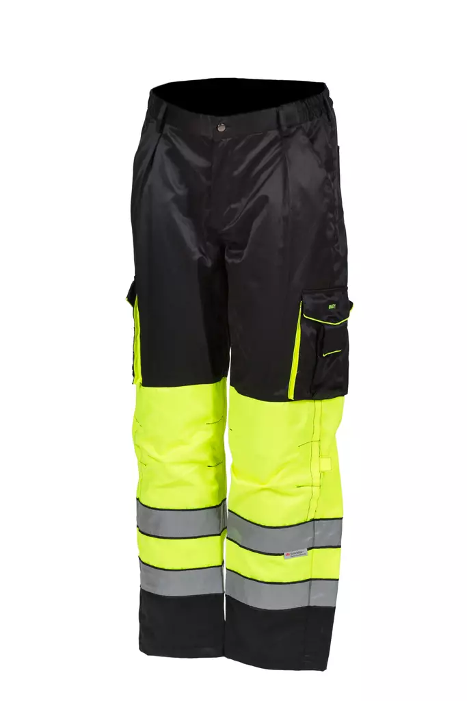 Gul/svart varselbyxor, utan foder - Sommararbetskläder - 6418326413505 - 1
