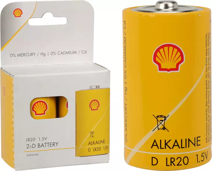 Shell D-batteri LR20 2 stycken/förpackning - Batterier, testare - 8720573483315 - 1