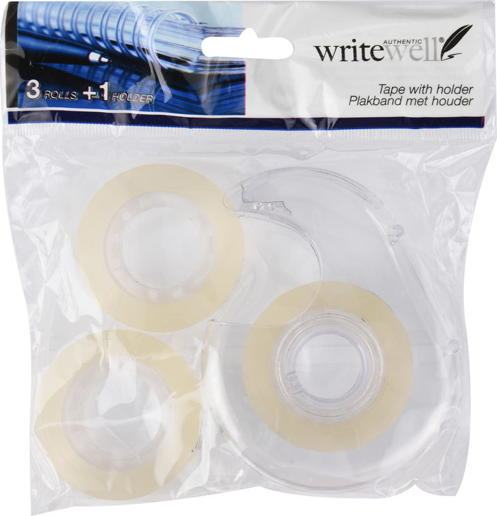 Tejp rulle 3 rullar + hållare - Kontorsmaterial - 8711295604195 - 1