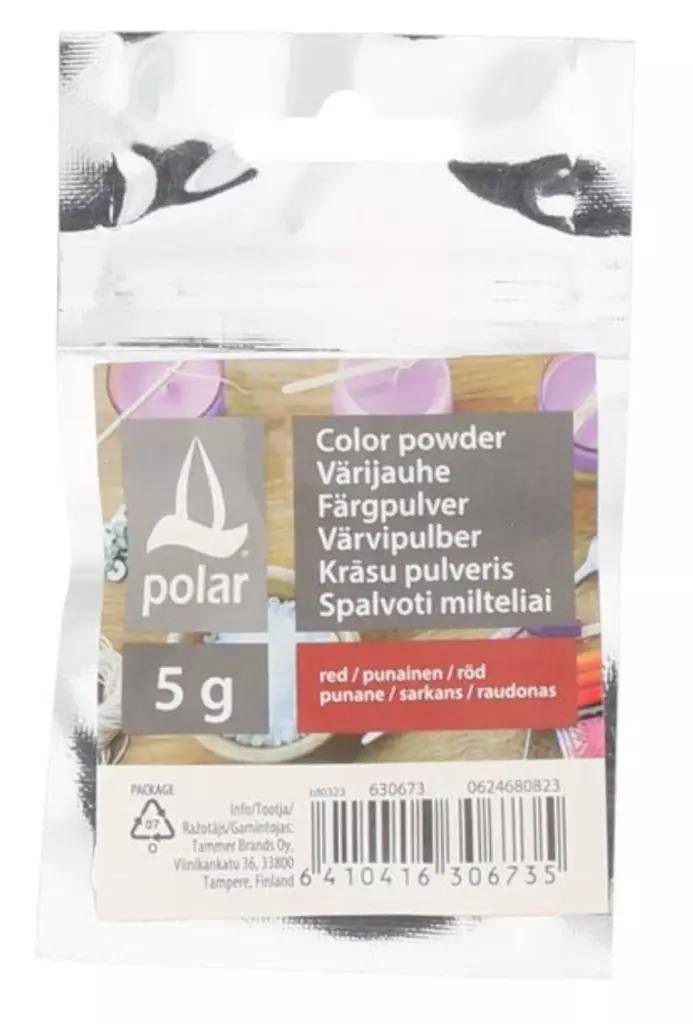 Färgpulver för ljustillverkning 5 g röd - Hobbyartiklar - 6410416306735 - 1