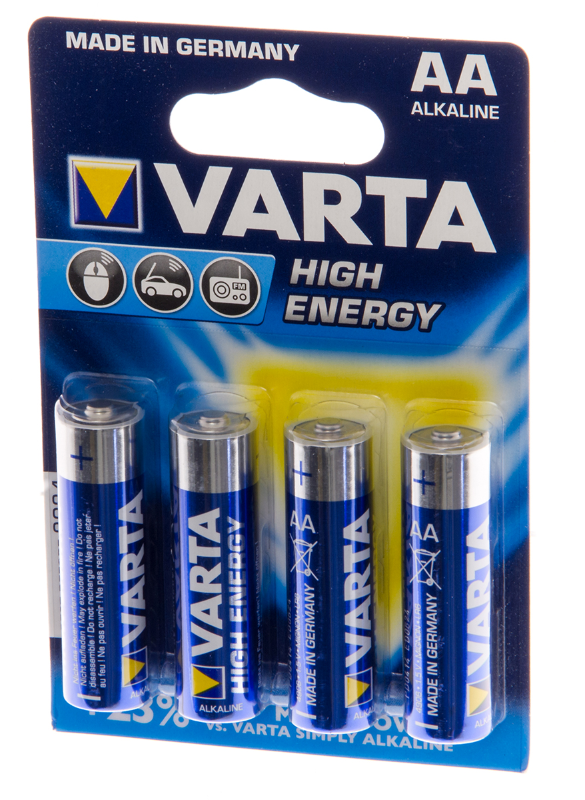 Varta High Energy AA-batteri 4 st/pack - Batterier, testare - 4008496559435 - 1