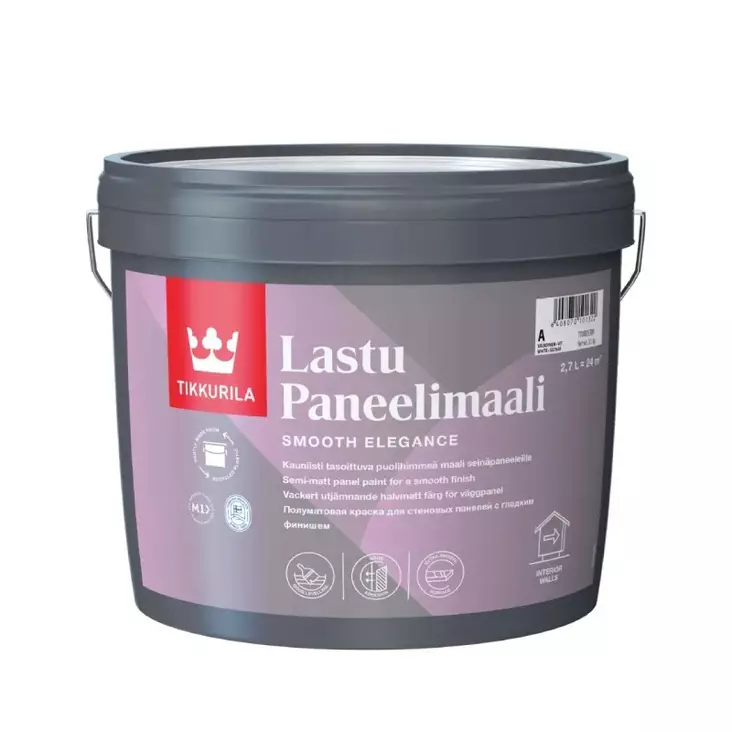 Tikkurila Lastu Panelmålning vit, kan tones - Inomhusfärger - 6408070101315 - 1