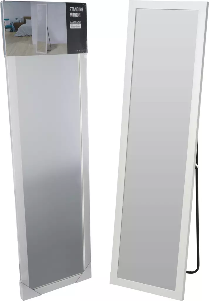 Golv spegel med metallram 125x36 cm - Badrumstillbehör - 8721037255875 - 1