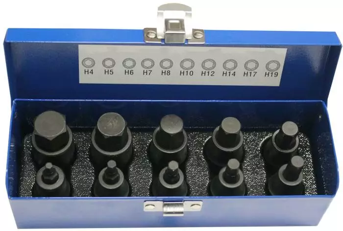 Sexkantig krafthylsa 1/2", 10-delar. - Hylsor och satsar - 6430074693695 - 1