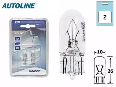 Lampa Par Autoline 12V 3W T10 - Bilbelysning och elektriska tillbehör - 6438255911255 - 1