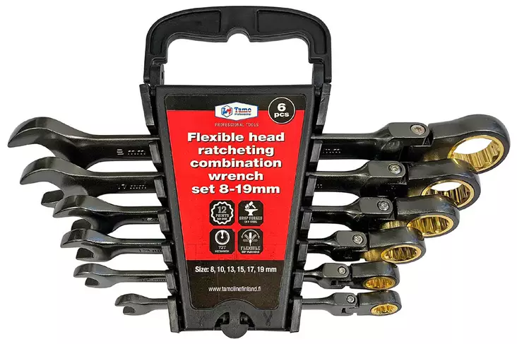 Tamo ratchet-nötsats 6-delar med led - Skiftnycklar - 6420613776545 - 1