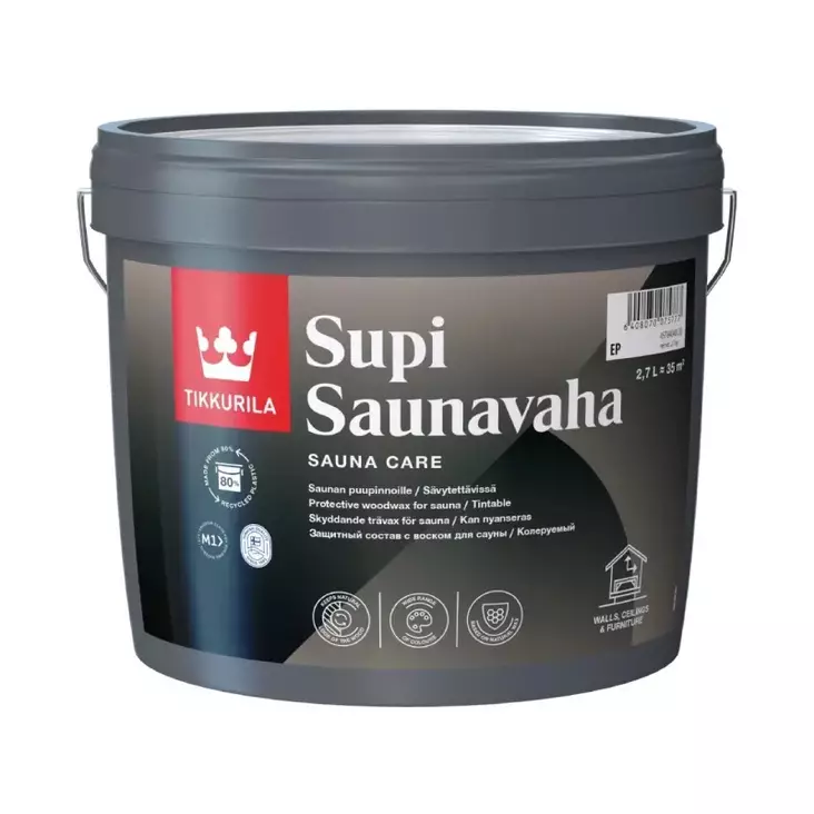 Tikkurila Supi Saunavax vit - Oljor, vaxer, impregneringar - 6408070051955 - 1