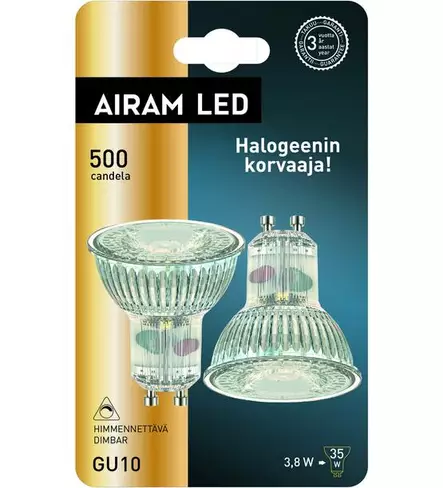 Airam LED-lampa 4W/282 GU10 PAR16 - GU10-sockel - 6435200214966 - 1