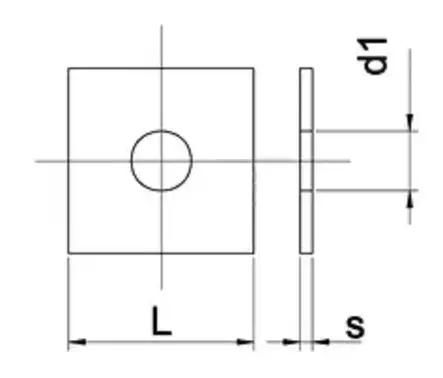 Fyrkantig underlagsskiva galvaniserad DIN 436 - Brickor och packningar - 5700038046906 - 2