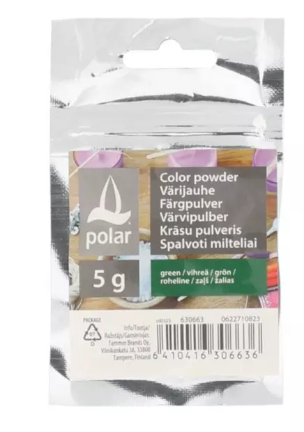 Färgpulver för ljusstillverkning 5 g grön - Hobbyartiklar - 6410416306636 - 1