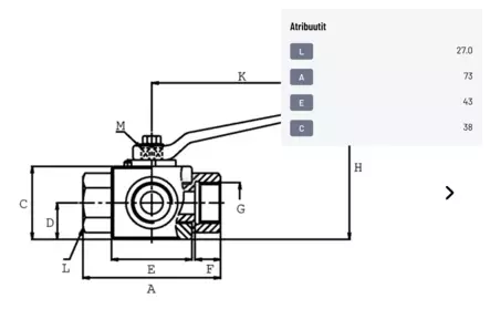 Kullo Ventil 3-vägs 3/8" BS - Hydraulik - KH3KSR06 - 2