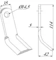 Y-blad 114 x 35 x 5 mm - Slåttermaskiner - 8719607065566 - 2