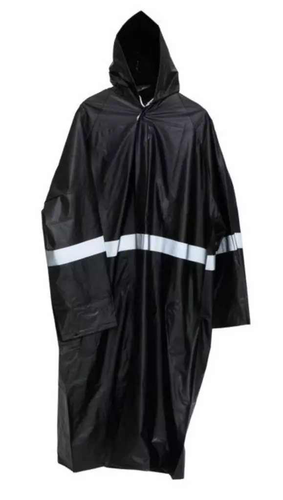 Vuxen regnjacka svart med reflexer - Sommararbetskläder - 6410416012476 - 1