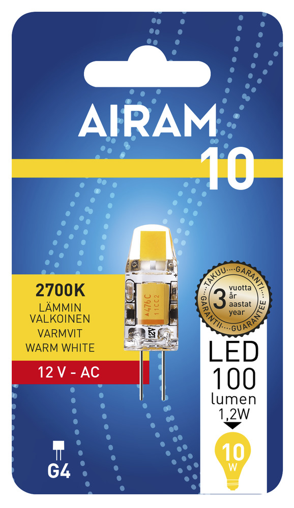 Airam LED 1,2W/827 G4 12V - Övrigt - 6435200203656 - 1
