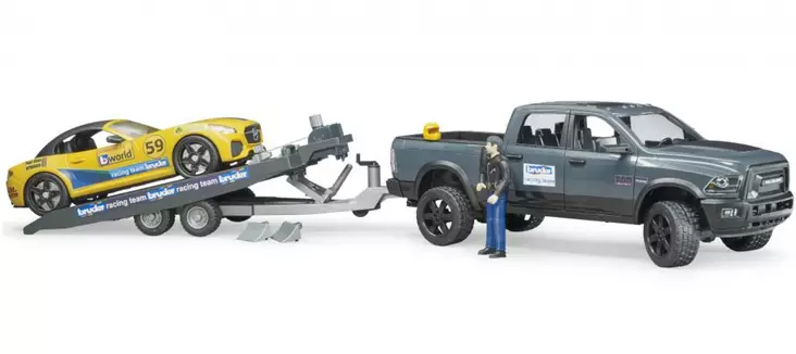 Bruder RAM Power Wagon, tävlingsbil och transporttrailers - Bruder arbetsmaskinsleksaker - 8719774888296 - 1