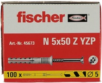 Fischer spikplugg N 5x50 100 st/förpackning - Skruvar och spikar - 4006209456736 - 1