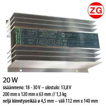 Spänningsregulator 24/12 V 20 A - Bilbelysning och elektriska tillbehör - 6419943341516 - 1