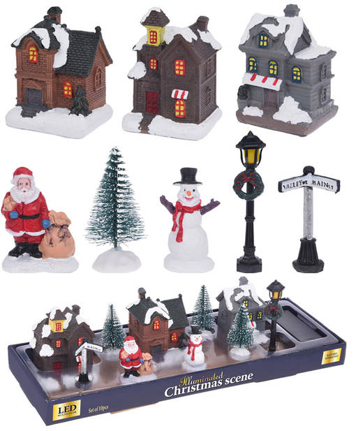 Julby med LED-lampor 10-delar. - Juldekorationer - 8719987543906 - 1